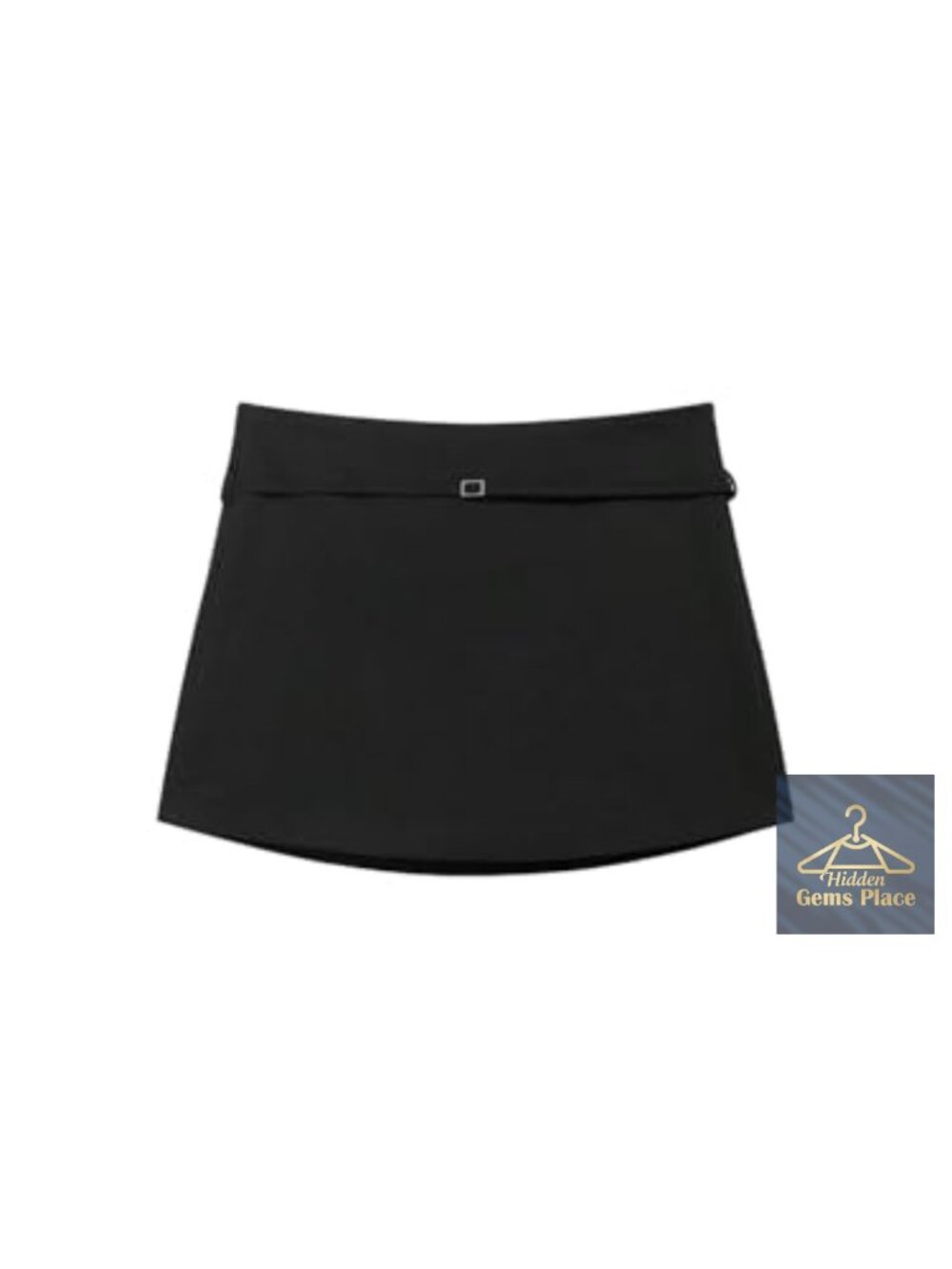 Women's Zip Up Mini Skort Low Rise A Line Belted Skirt Shorts